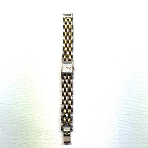 Anne Klein Gold Tone and Silver Tone WATCH with Roman Numerals. Art Deco Style. - Picture 5 of 6